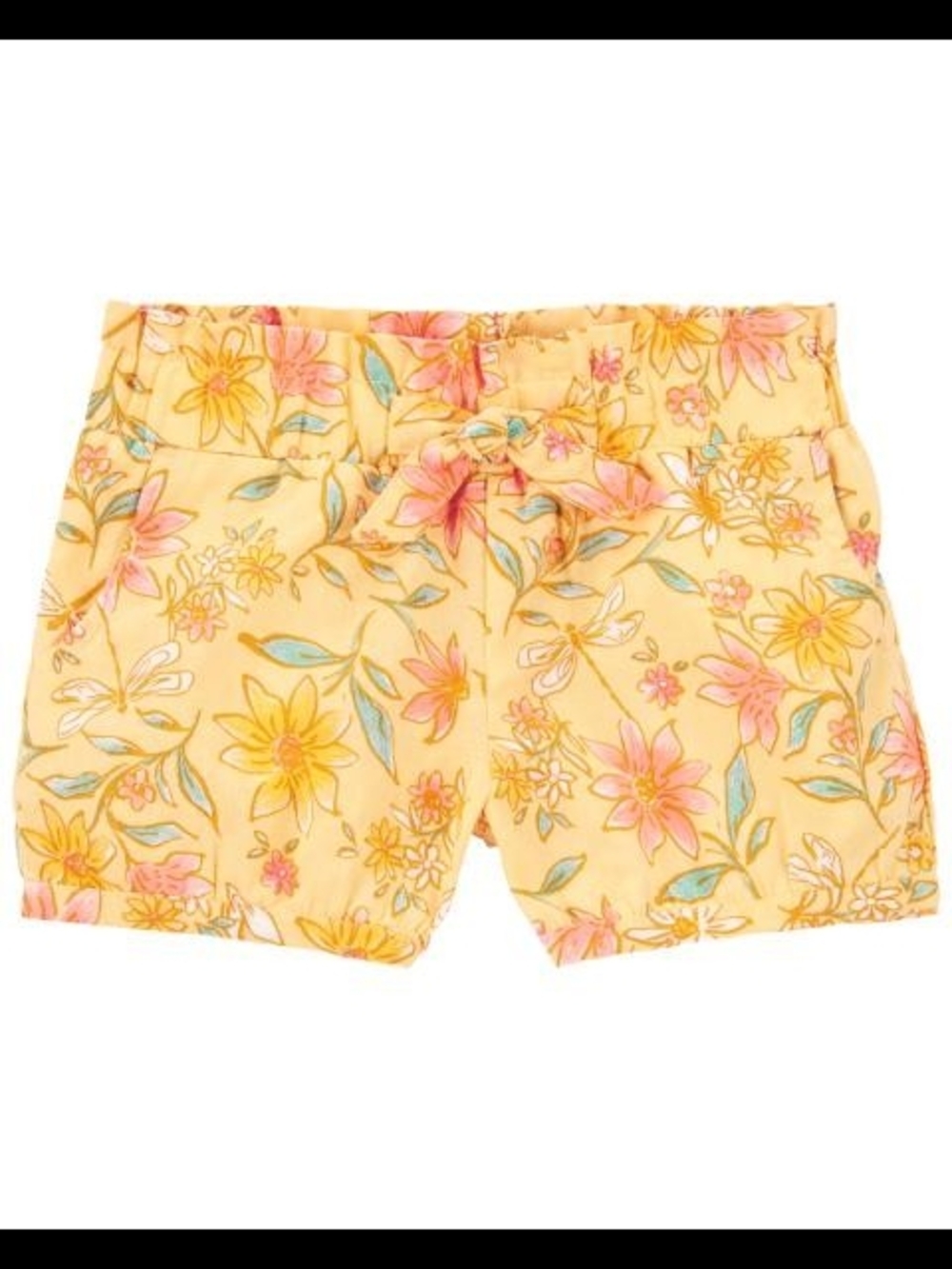 NWT Carter's Yellow Floral Tie-Waist Bubble Shorts